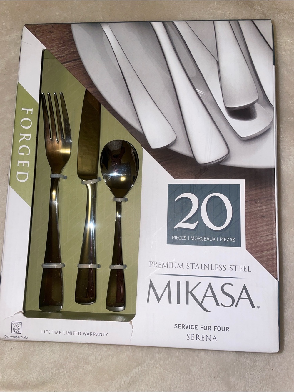 BNIB Mikasa Serena Premium Stainless Steel Flatware Set 20 pcs